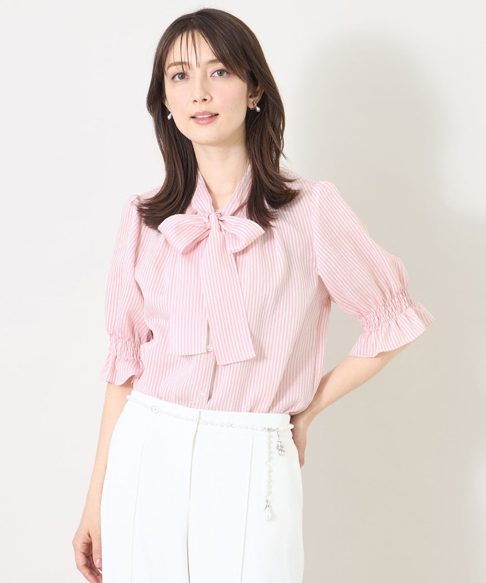シルキーサッカー ボウタイブラウス(トップス)｜TO BE CHIC(トゥー