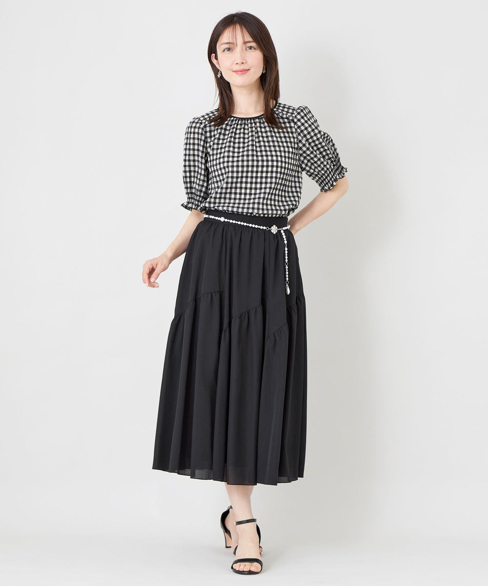 シアーギンガム フロントギャザーブラウス(トップス)｜TO BE CHIC
