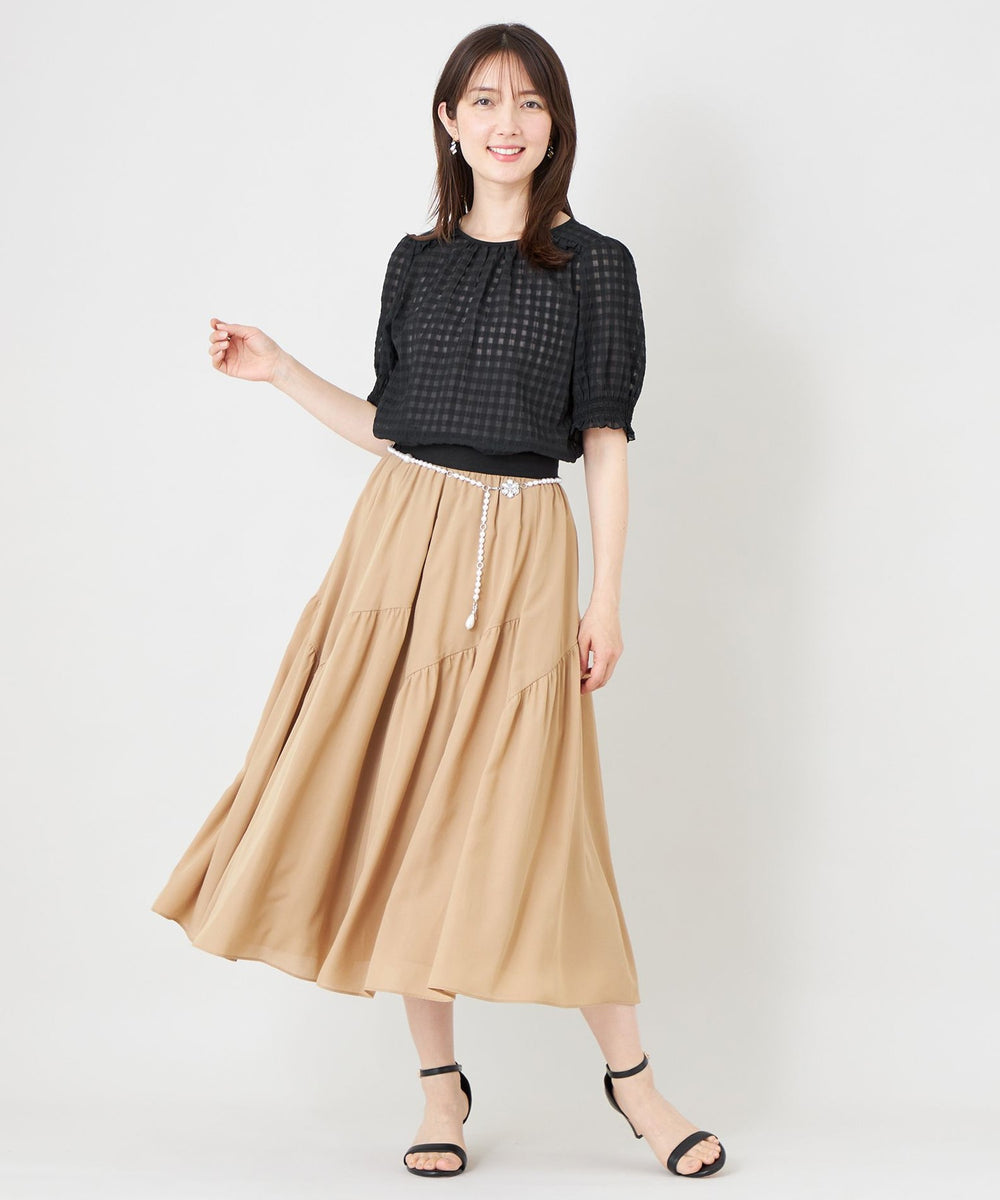 シアーギンガム フロントギャザーブラウス(トップス)｜TO BE CHIC