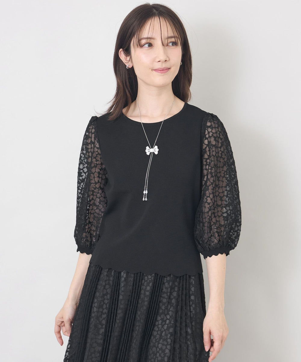 TO BE CHIC⭐︎今期ジャカードレースコンビ ニットプルオーバー ジャカードレースコンビ ニットプルオーバー(トップス)｜TO BE CHIC