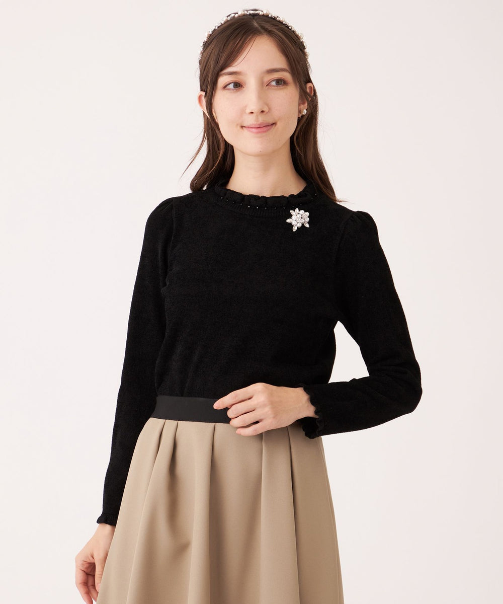 レーヨンモール フリルハイネックニット(トップス)｜TO BE CHIC(トゥー