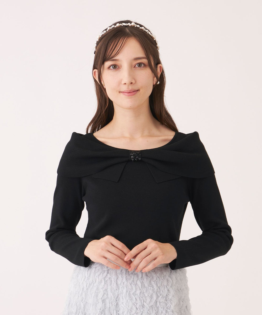 リボンオフタートル ニット(トップス)｜TO BE CHIC(トゥー ビー シック