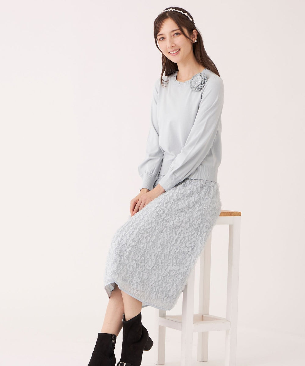 ニットコサージュ プルオーバー(トップス)｜TO BE CHIC(トゥー ビー