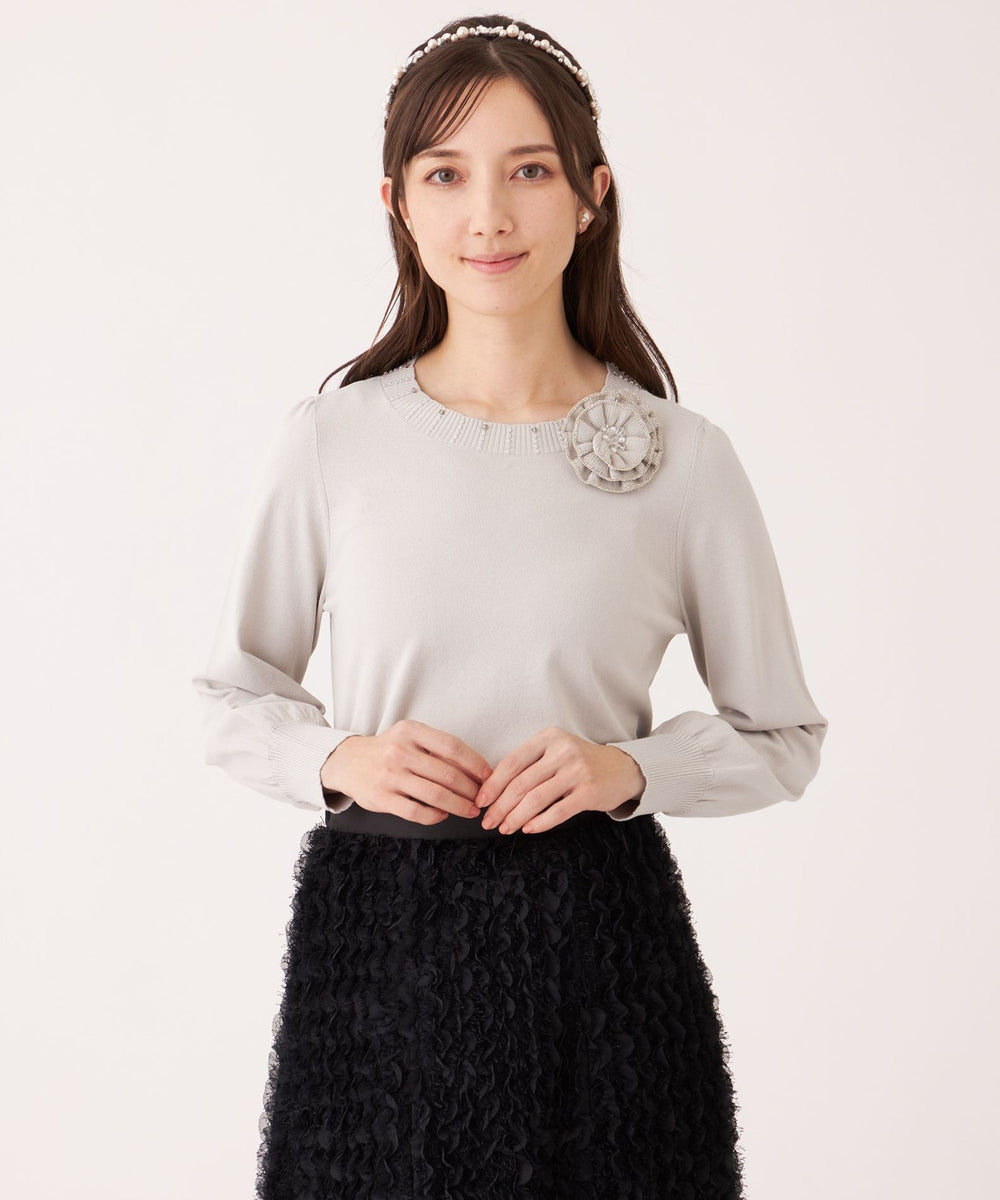 ニットコサージュ プルオーバー(トップス)|TO BE CHIC(トゥー ビー ニットコサージュ プルオーバー(トップス)|TO BE CHIC(トゥー ビー