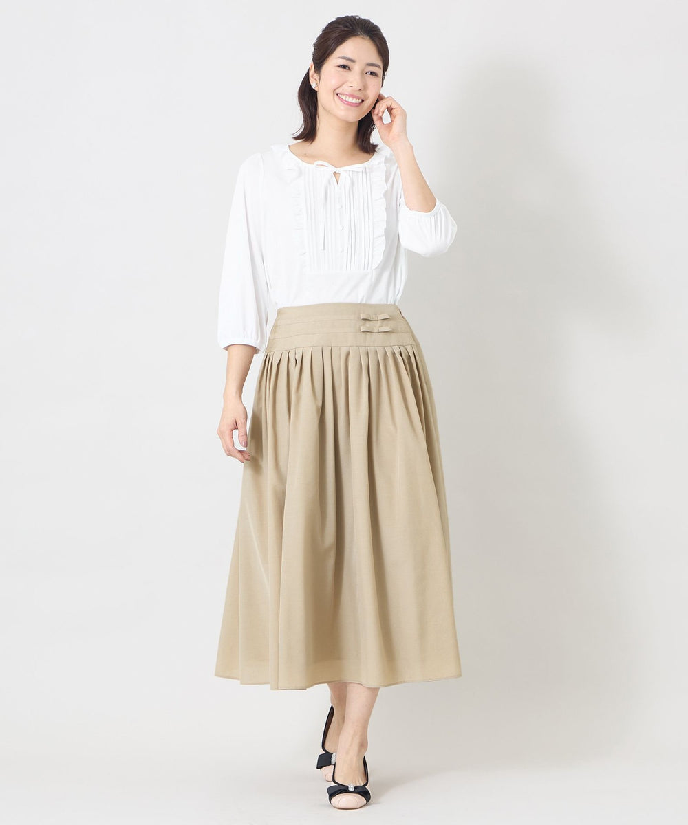 新品タグ付　TO BE CHIC トップス　カットソー　総レース　ブローチ　40 スムースフリルレース カットソー(トップス)｜TO BE CHIC(トゥー ビー