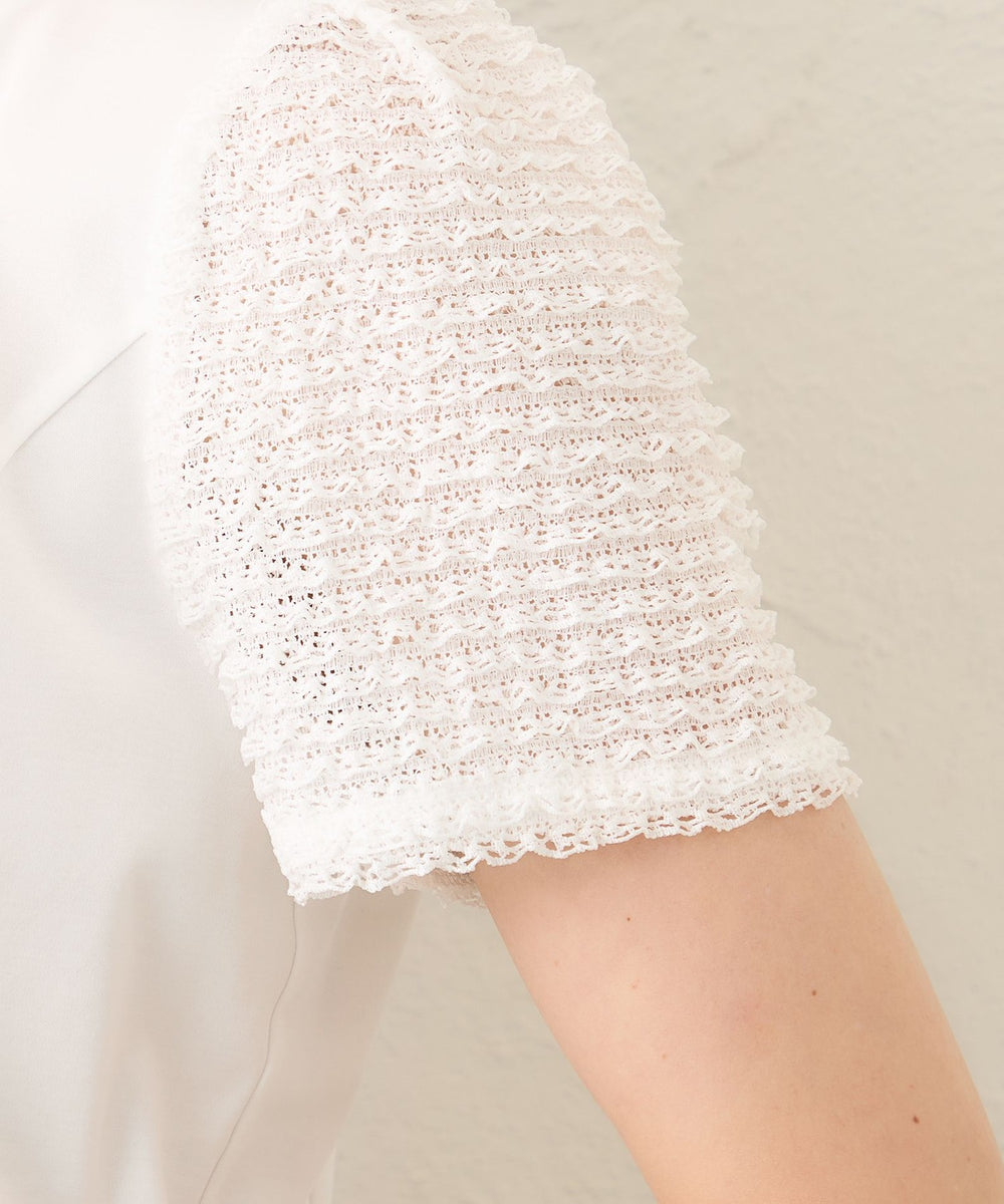 コマフリル カットソーコンビプルオーバー(トップス)｜TO BE