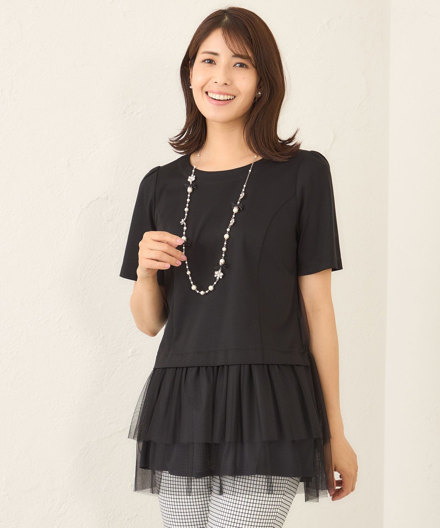 チュールネットコンビ チュニック(トップス)｜TO BE CHIC(トゥー ビー