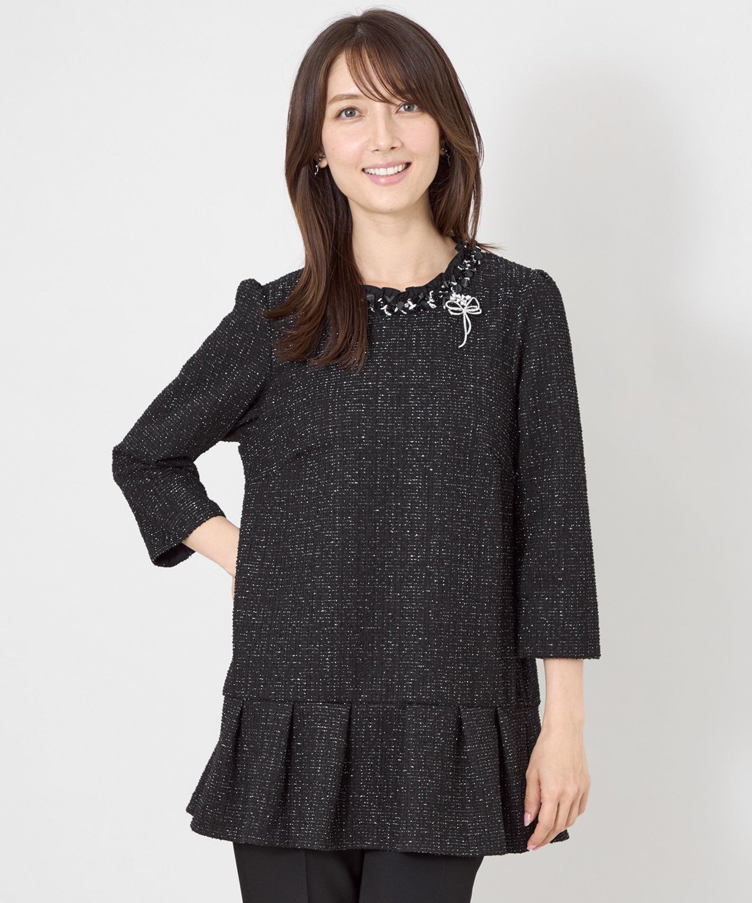 ブレードディテール ツィードチュニック(トップス)｜TO BE CHIC(トゥー