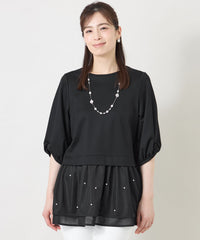 シアーアクセント パールビジューチュニック(トップス)｜TO BE CHIC