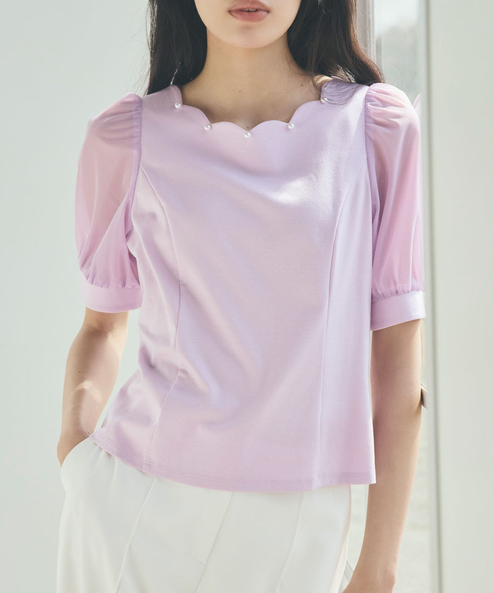 トップス 29 スカラップ×シアースリーブ プルオーバー(トップス)｜TO BE CHIC