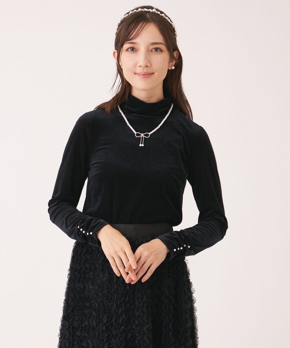 シアーベロア ハイネックカットソー(トップス)｜TO BE CHIC(トゥー