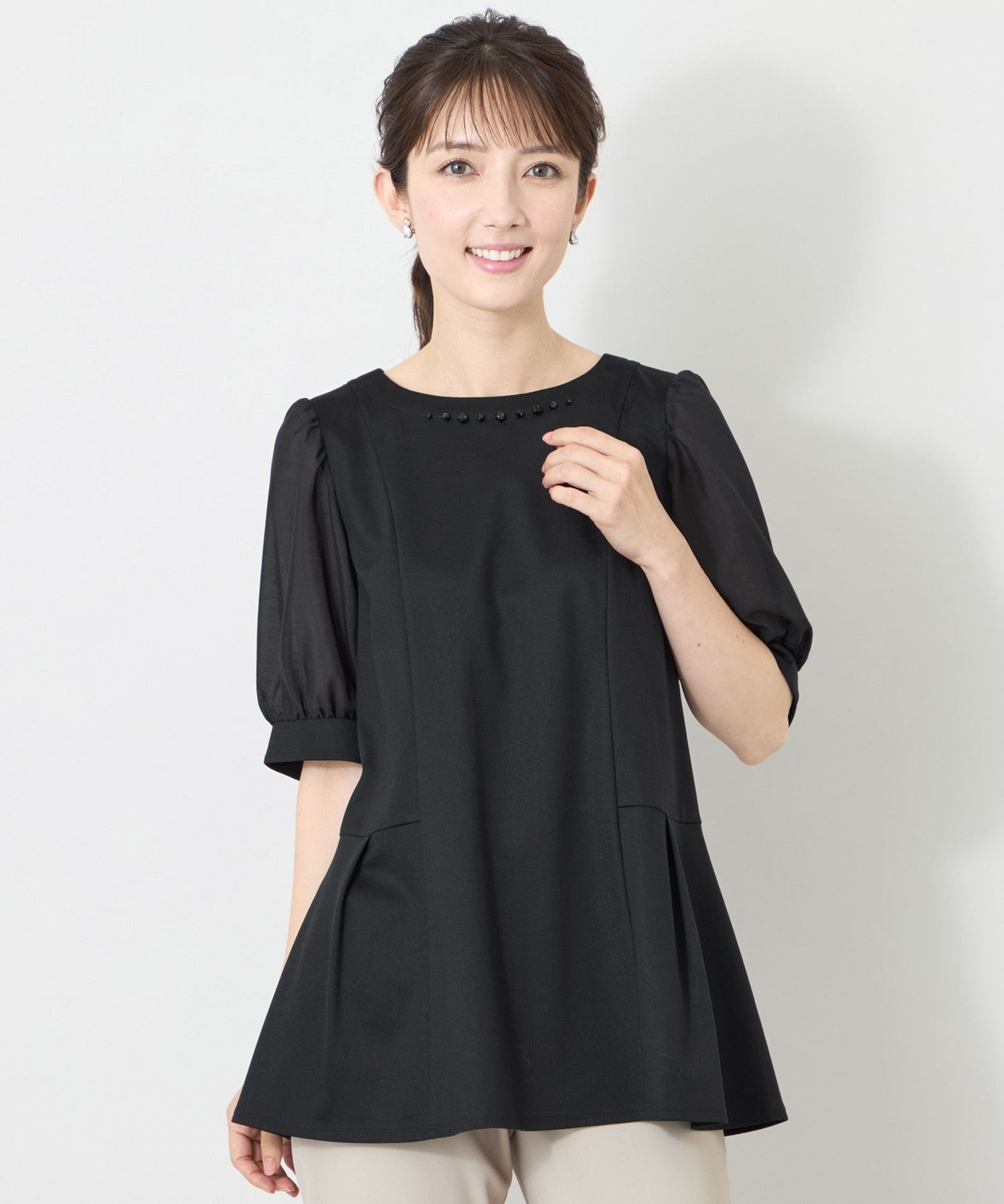 フロントビジュー カットソーチュニック(トップス)｜TO BE CHIC(トゥー