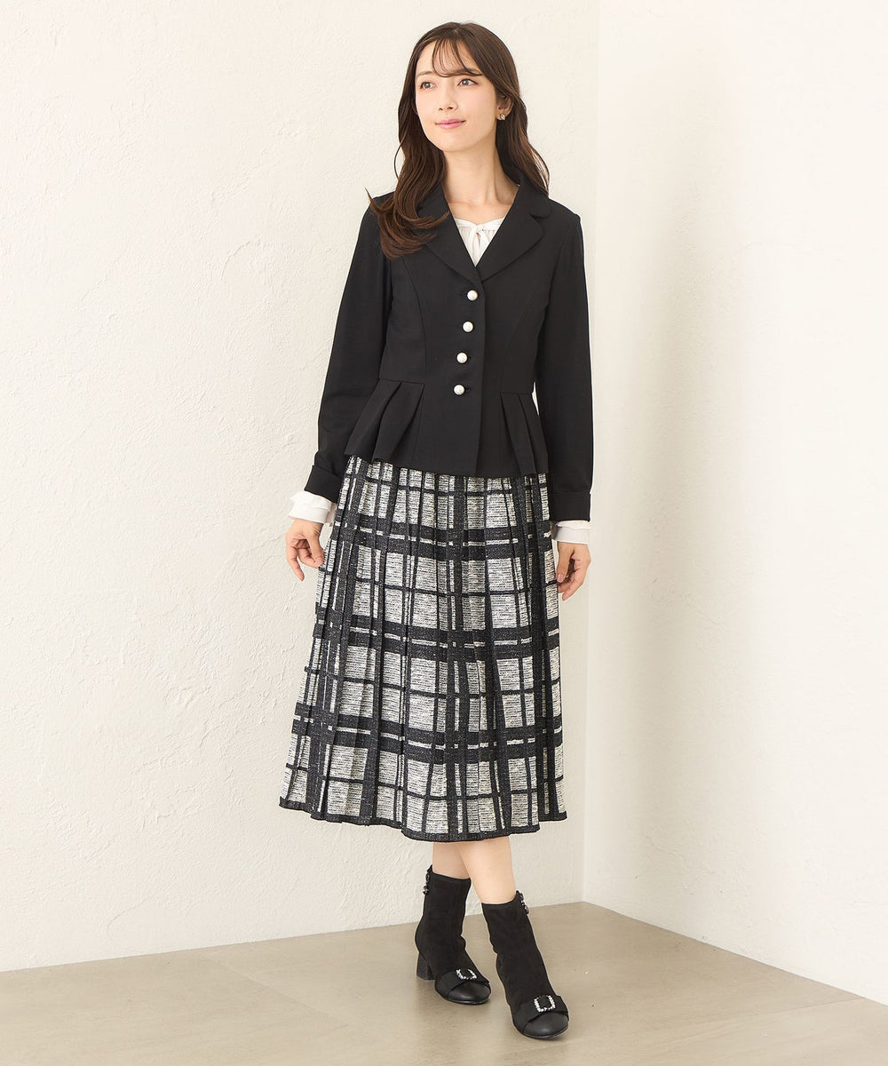 TO BE CHIC ツイードジャケット&スカート WEB限定】ツイードボックスノーカラージャケット(ジャケット)｜TO BE