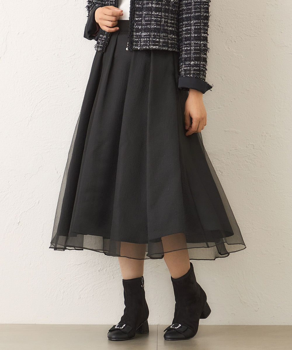 ガザ　フレアスカート 組曲｜【加藤ローサさん着用】ハンサムツイルフレア スカート