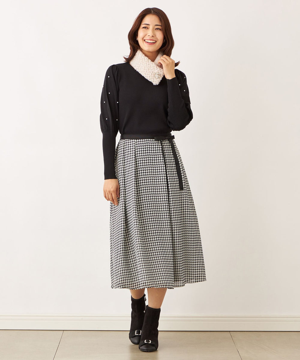 ジョーゼット千鳥 タックスカート(スカート)｜TO BE CHIC(トゥー