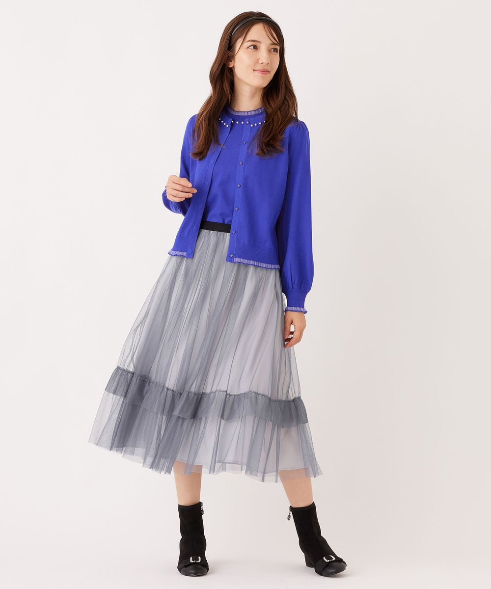 チュールヘムボーダー フレアスカート(スカート)｜TO BE CHIC(トゥー