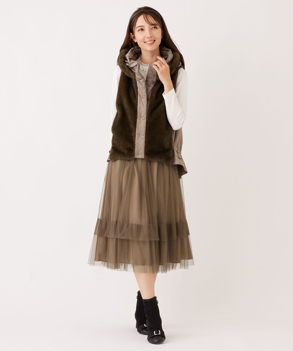 チュールヘムボーダー フレアスカート(スカート)｜TO BE CHIC(トゥー