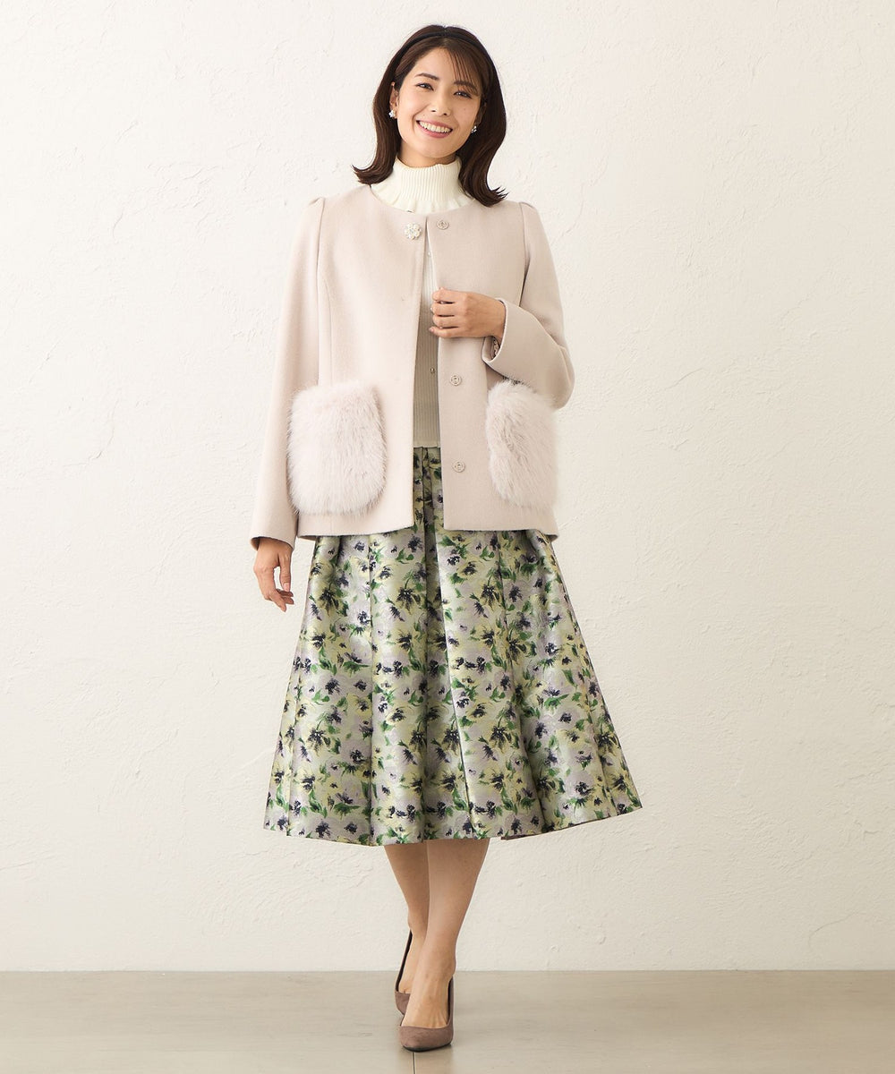 L】ファーコンビ アンゴラウールコート(コート)|TO BE CHIC(トゥー L】ファーコンビ アンゴラウールコート(コート)|TO BE CHIC(トゥー