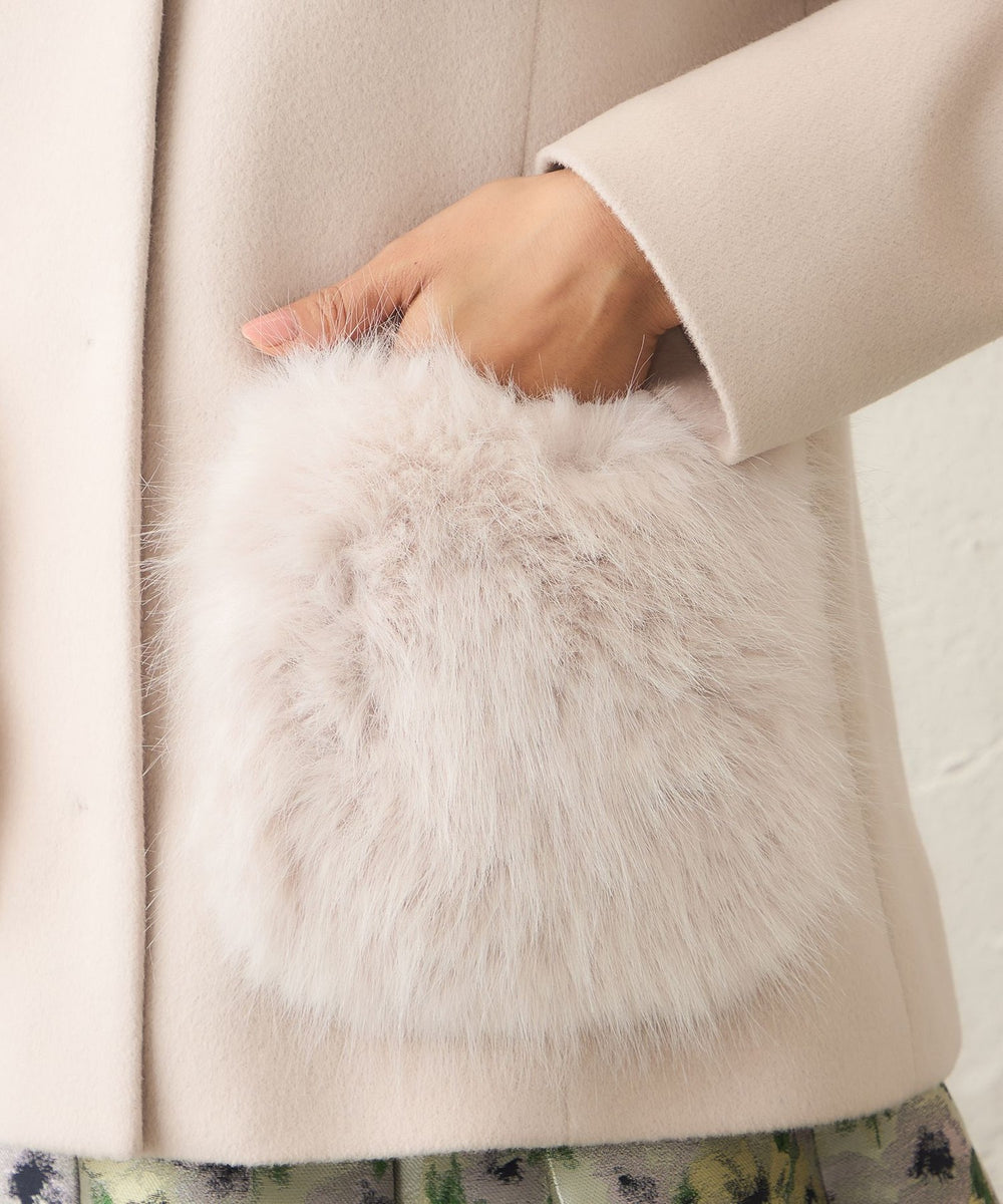 SOLEIL 三陽商会 アンゴラ ウール シャドーフォックス コート ファー SOLEIL 三陽商会 アンゴラ ウール シャドーフォックス コート ファー