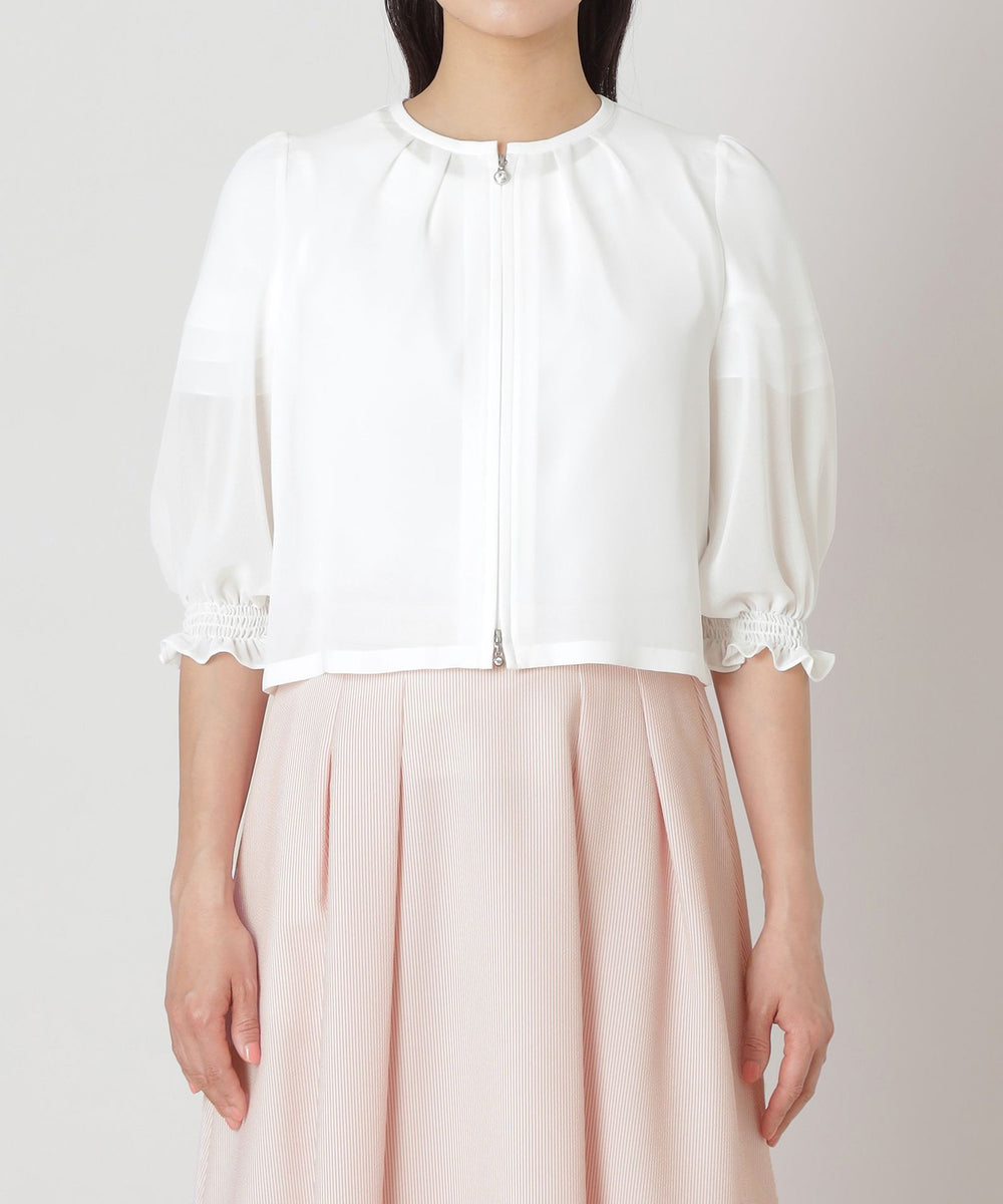 L】ジョーゼット ショートブルゾン(ブルゾン)｜TO BE CHIC