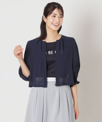 aya♡theory luxe 定価4.3万 デニム風ショートブルゾン L】ジョーゼット ショートブルゾン(ブルゾン)｜TO BE CHIC