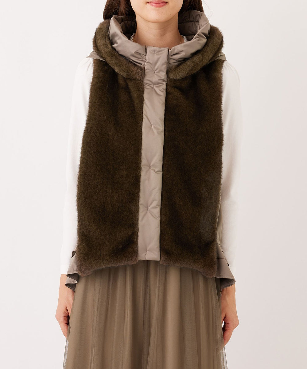 L】フェイクファー ドッキングジレ(ベスト)｜TO BE CHIC(トゥー ビー