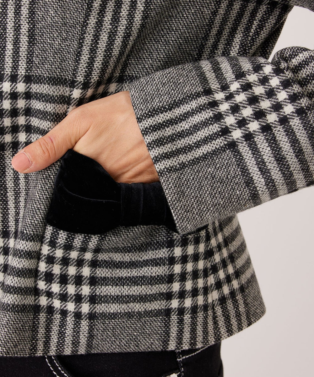 L】グレンチェック ノーカラージャケット(ジャケット)｜TO BE CHIC