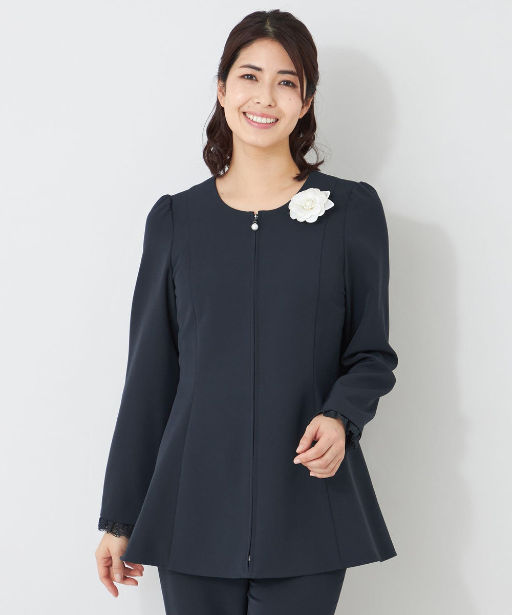 L】デュアルストレッチ ZIP チュニック(トップス)｜TO BE CHIC(トゥー