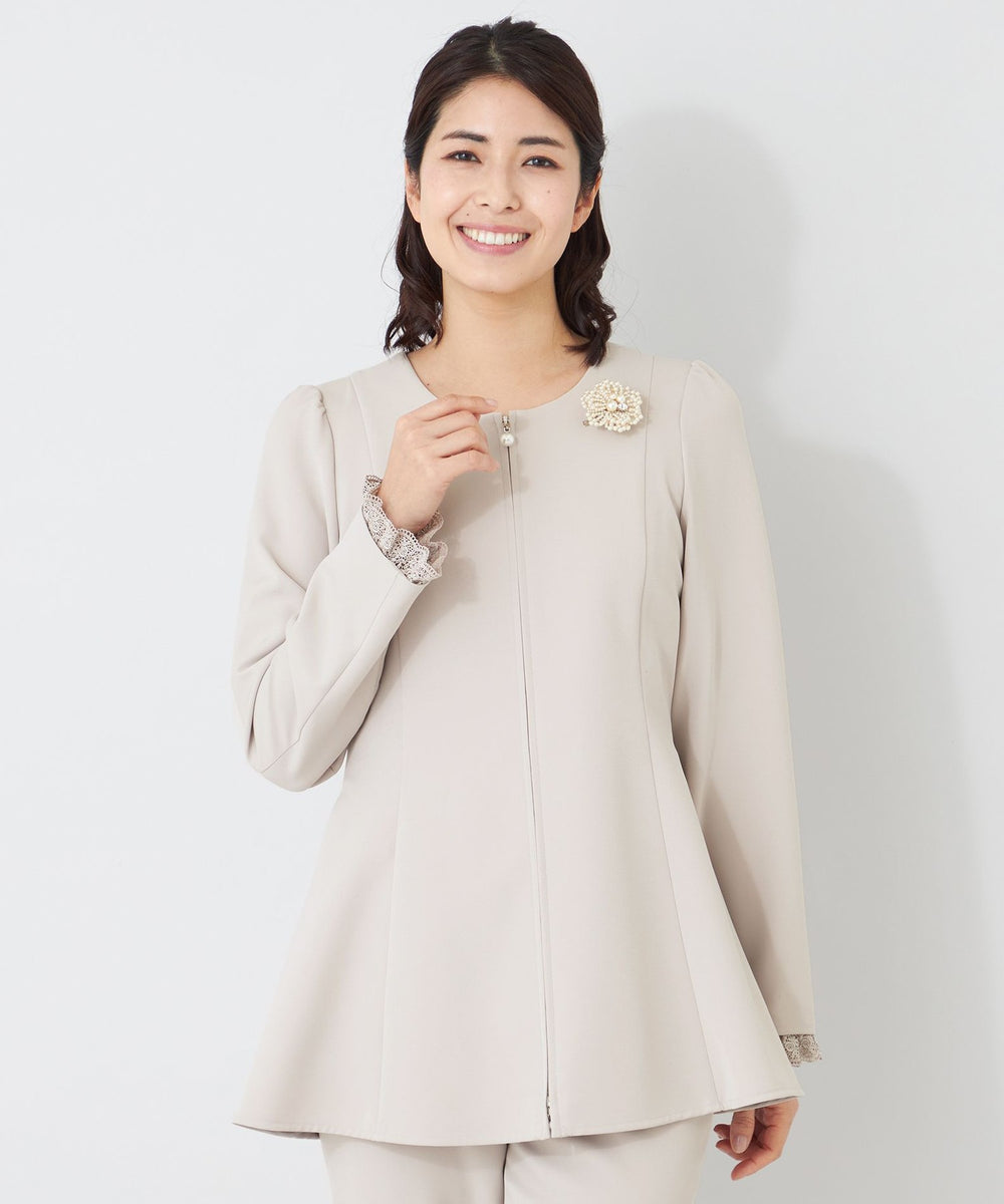 L】デュアルストレッチ ZIP チュニック(トップス)｜TO BE CHIC(トゥー