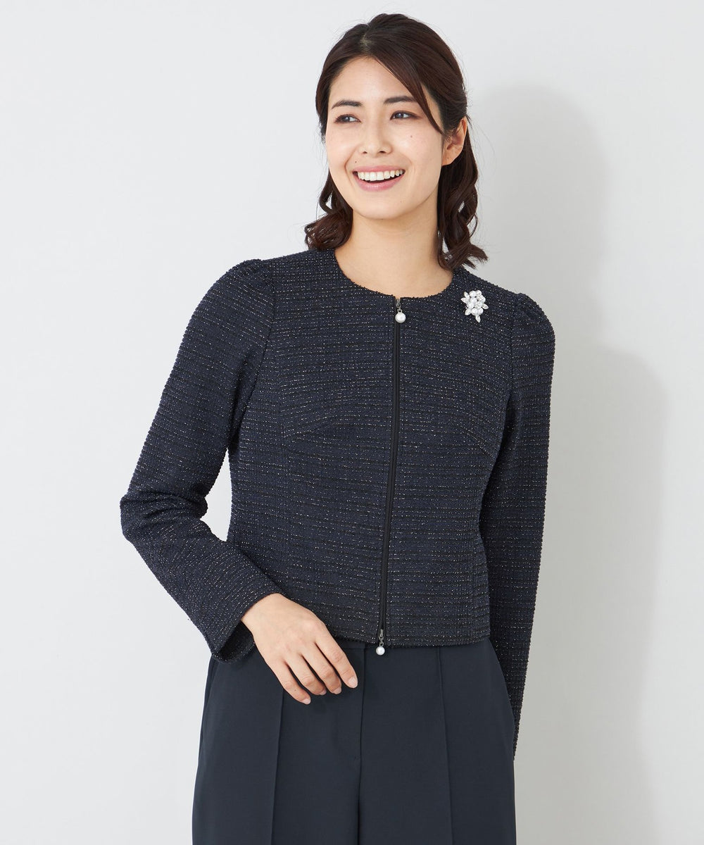 トゥービーシックブルゾン L】MIXツイード ジャケット(ジャケット)｜TO BE CHIC(トゥー ビー