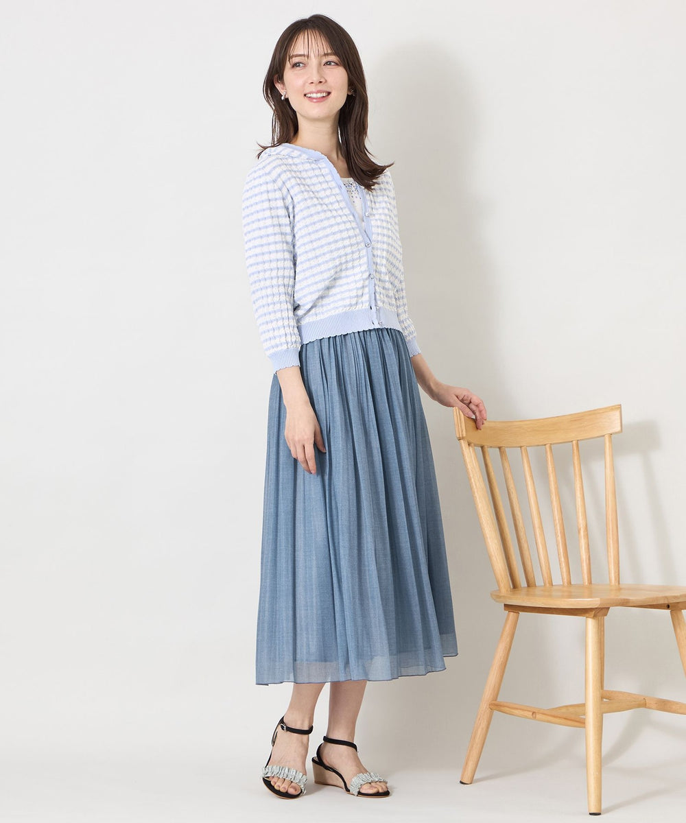 L】エアリーボーダー ニットパーカー(トップス)｜TO BE CHIC(トゥー