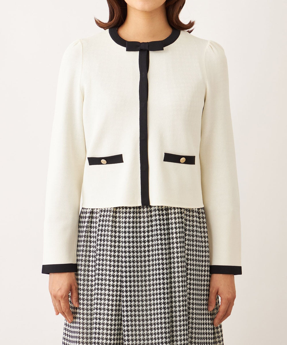 L】バイカラー ショートカーディガン(トップス)｜TO BE CHIC(トゥー