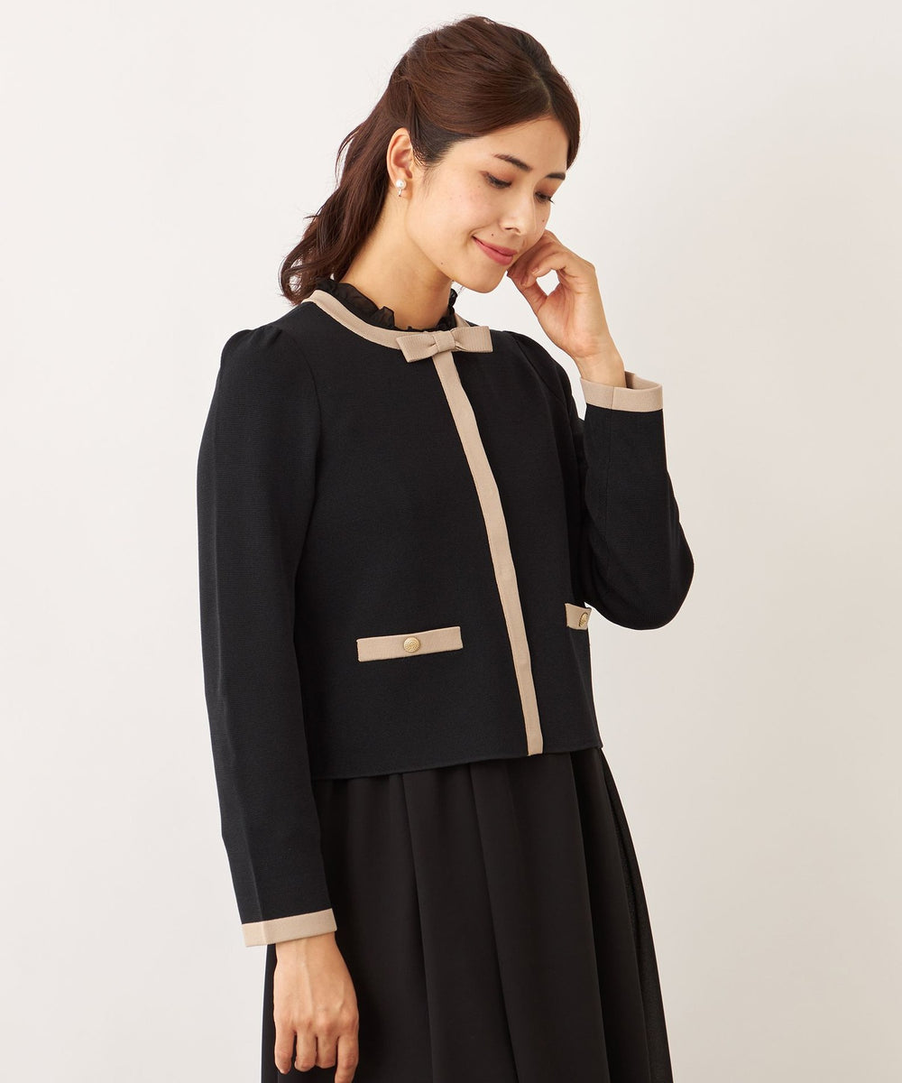 L】バイカラー ショートカーディガン(トップス)｜TO BE CHIC