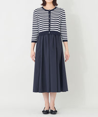 Rirandture♡タフタスカートドッキングワンピース♡ブラック♡サイズ2 L】ニットタフタドッキング ワンピース(ワンピース)｜TO BE CHIC