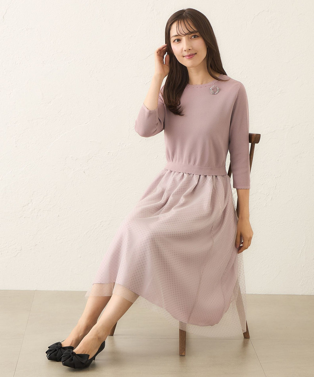L】ニットコンビ チュールワンピース(ワンピース)｜TO BE CHIC(トゥー