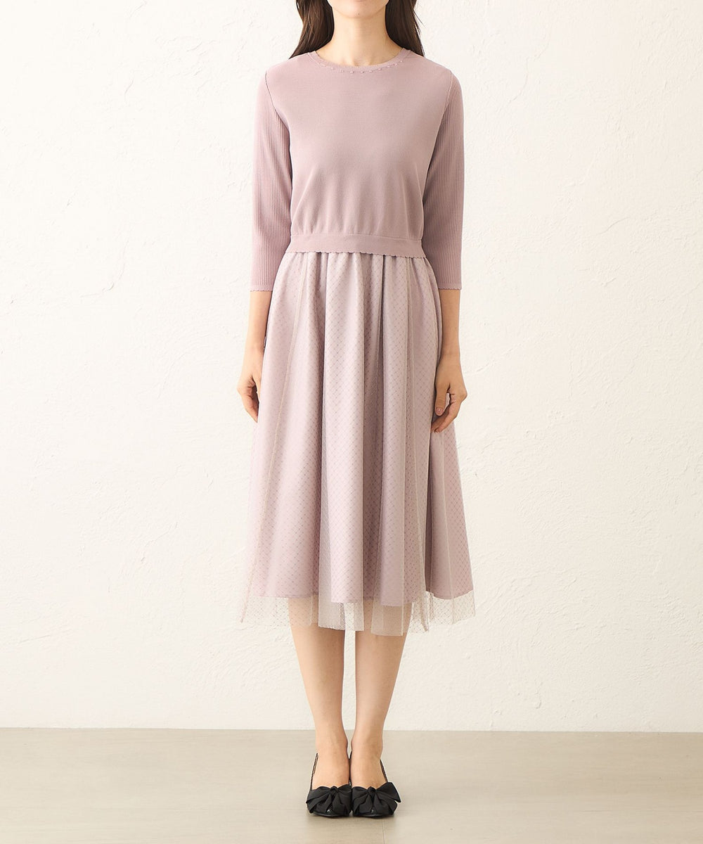 L】ニットコンビ チュールワンピース(ワンピース)｜TO BE CHIC(トゥー