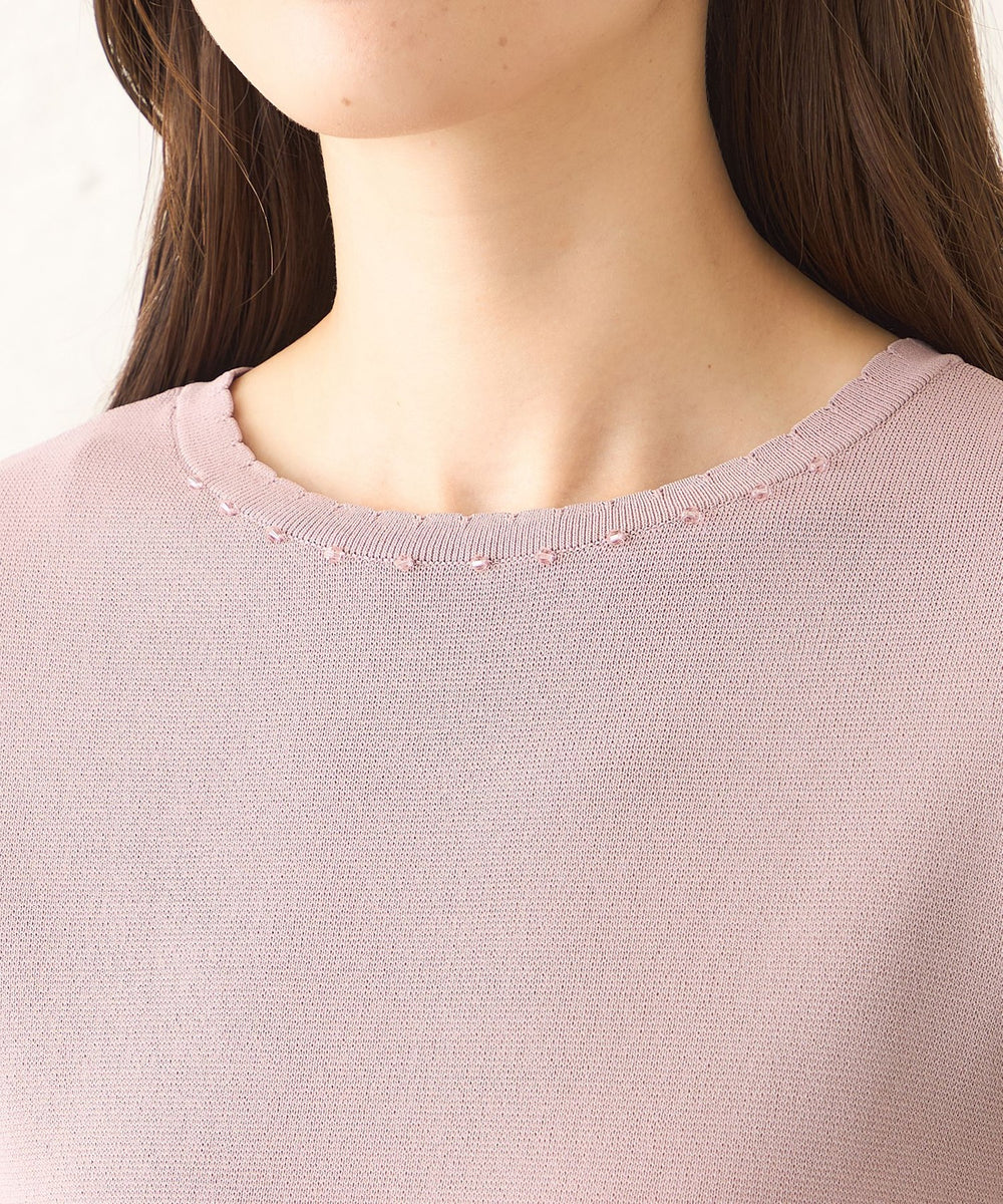 最終お値下げTO BE CHIC ニットコンビ チュールワンピース　ピンク　44 L】ニットコンビ チュールワンピース(ワンピース)｜TO BE CHIC(トゥー