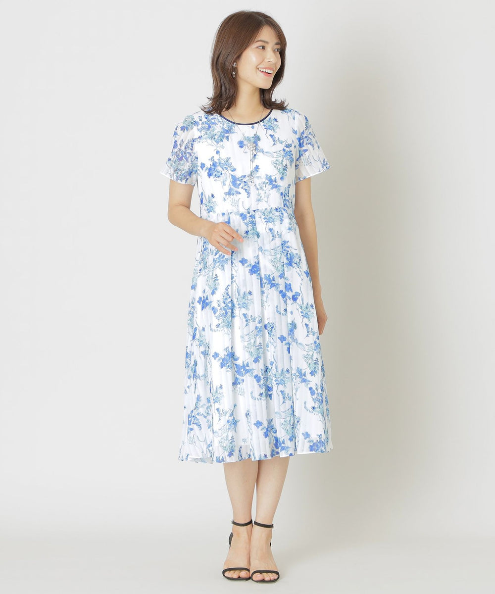 L】シフォンフラワープリント ワンピース(ワンピース)｜TO BE CHIC