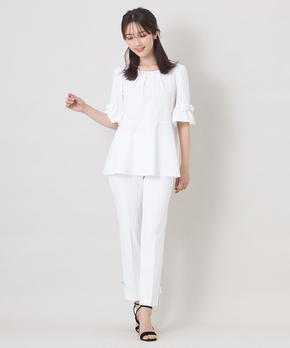 L】バンブーレーヨンビジュー フレアチュニック(トップス)｜TO BE CHIC