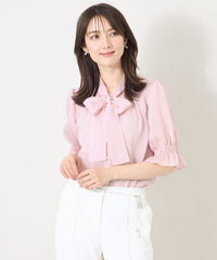 L】シルキーサッカー ボウタイブラウス(トップス)｜TO BE CHIC(トゥー