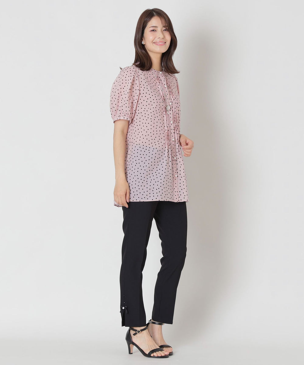 L】ランダムドット ピンタックブラウス(トップス)｜TO BE CHIC(トゥー