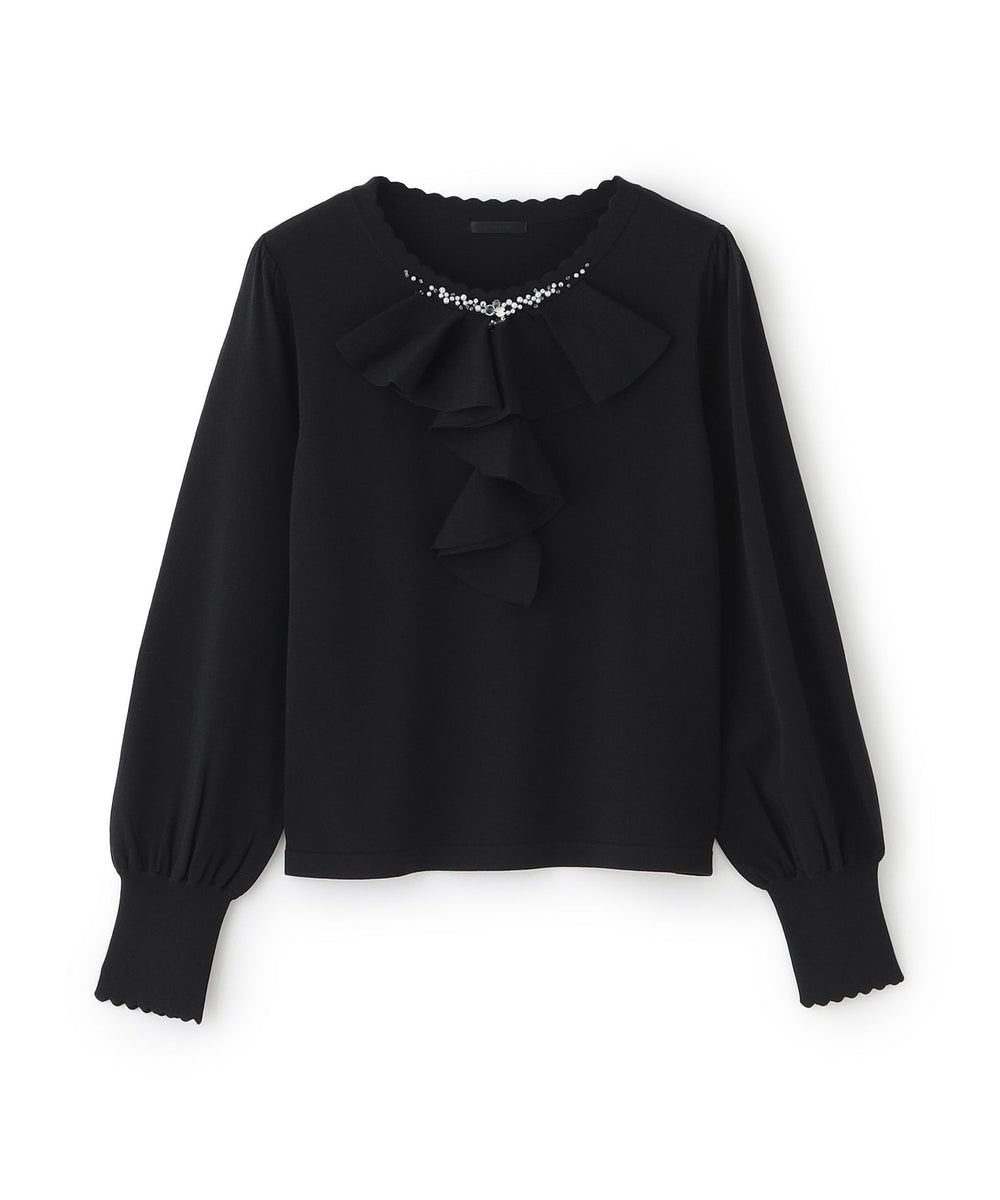 L】フロントラッフルフリル ニット(トップス)｜TO BE CHIC(トゥー ビー