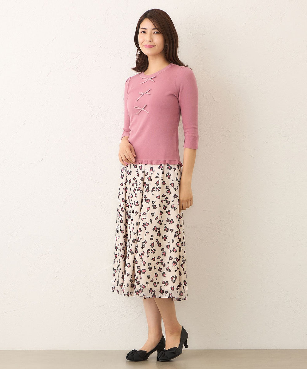 お値下げ 美品 to be chic  ニット リボン L】ビジュー＆リボン ニット(トップス)｜TO BE CHIC(トゥー ビー