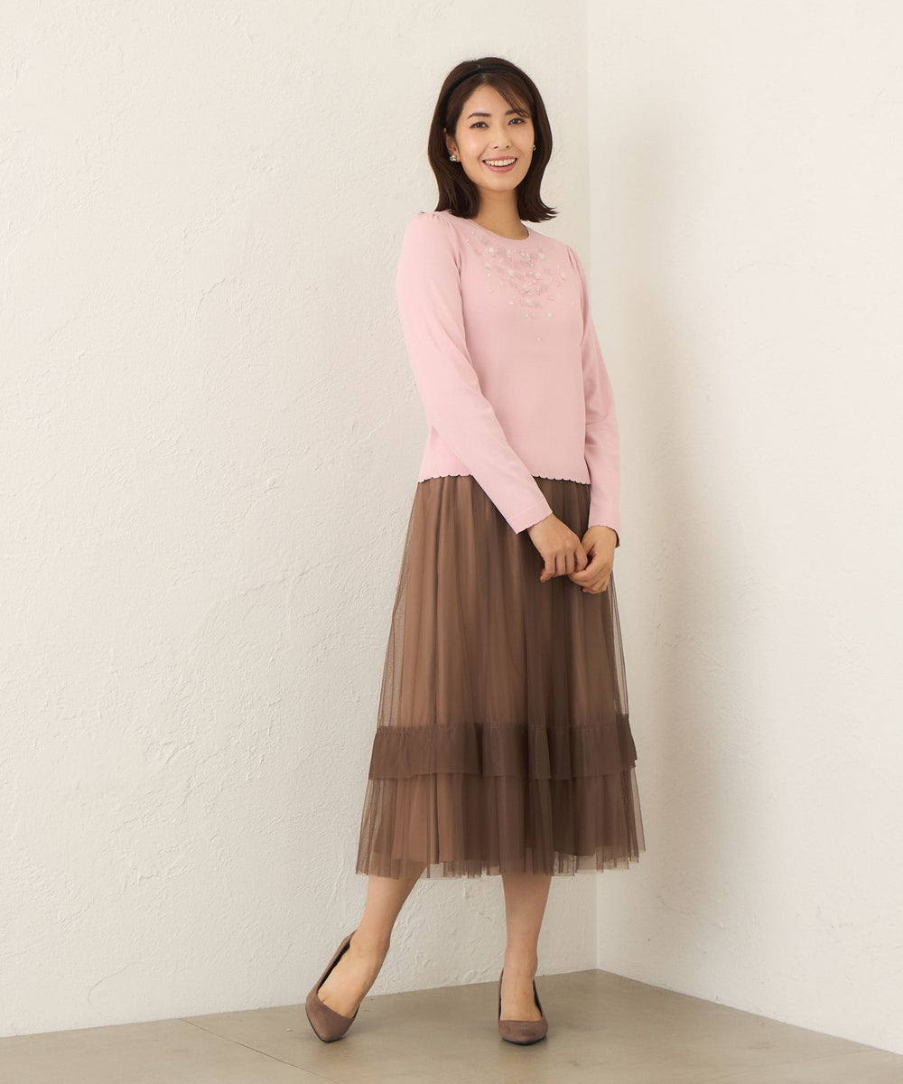 L】フロントビジュー ニット(トップス)｜TO BE CHIC(トゥー ビー