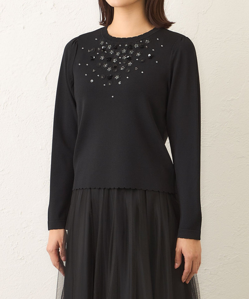 L】フロントビジュー ニット(トップス)｜TO BE CHIC(トゥー ビー