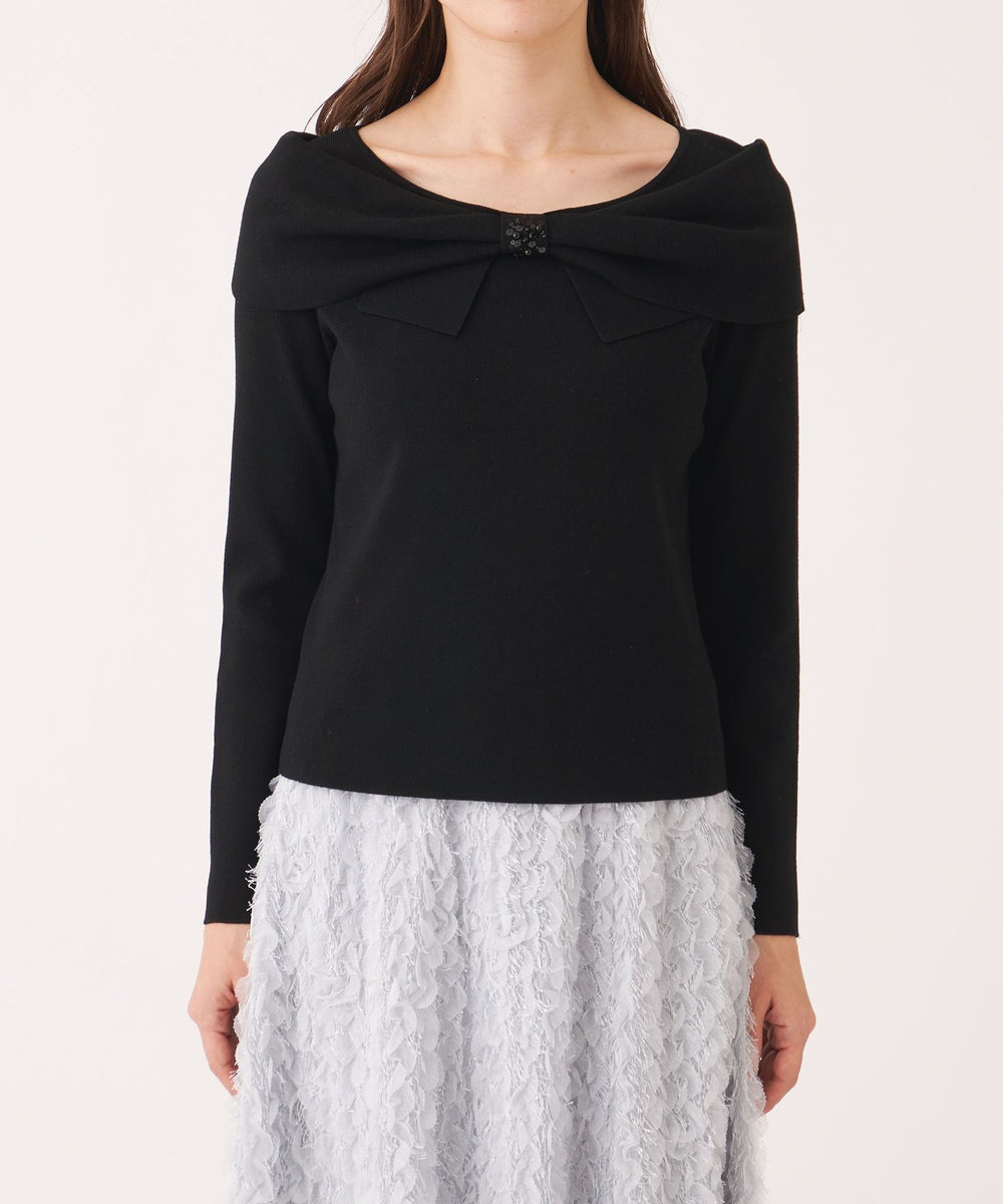 ★葵さま専用です★　TO BE CHIC　タートルニット　ベージュ　新品タグ付 L】リボンオフタートル ニット(トップス)｜TO BE CHIC(トゥー ビー