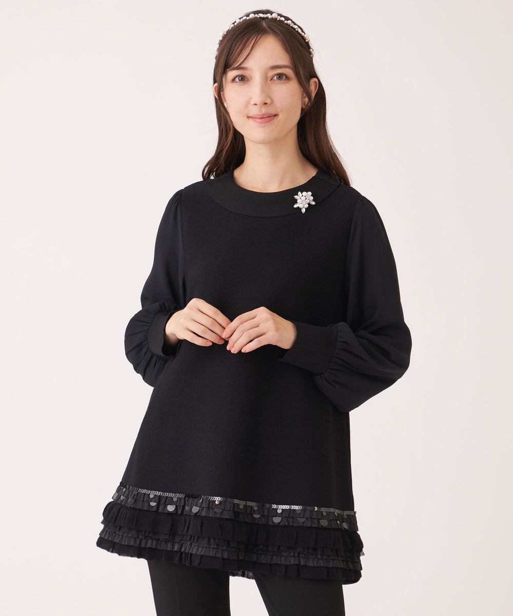 L】エレガンスヘム ニットチュニック(トップス)｜TO BE CHIC(トゥー