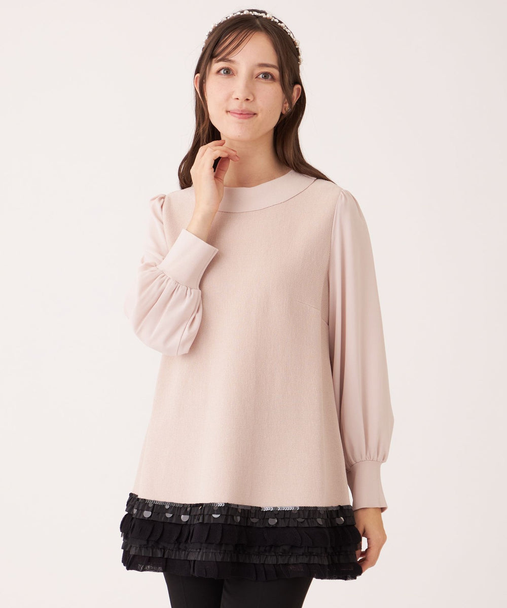 L】エレガンスヘム ニットチュニック(トップス)｜TO BE CHIC(トゥー
