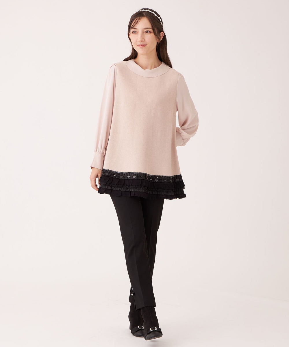 L】エレガンスヘム ニットチュニック(トップス)｜TO BE CHIC(トゥー