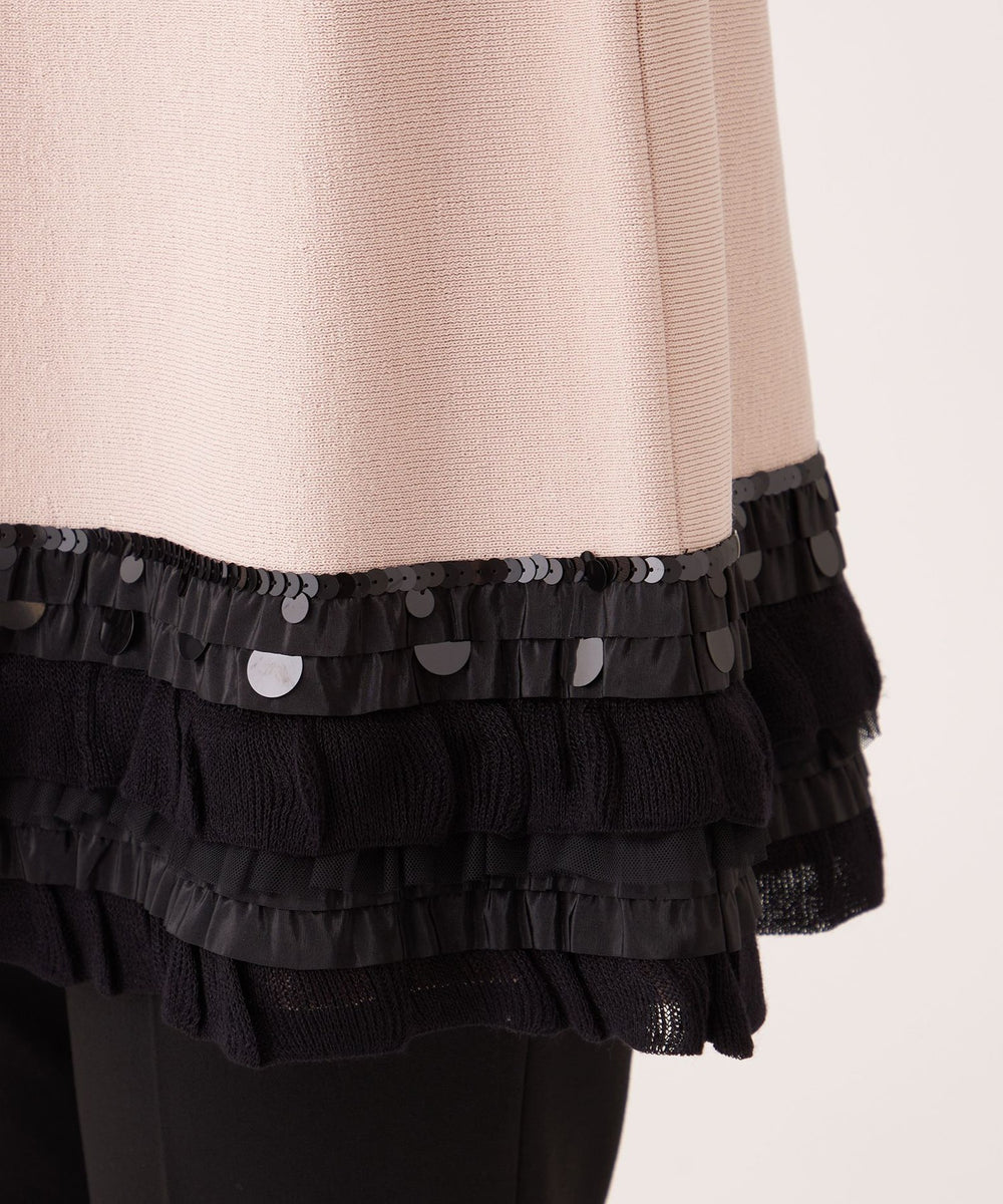 L】エレガンスヘム ニットチュニック(トップス)｜TO BE CHIC(トゥー